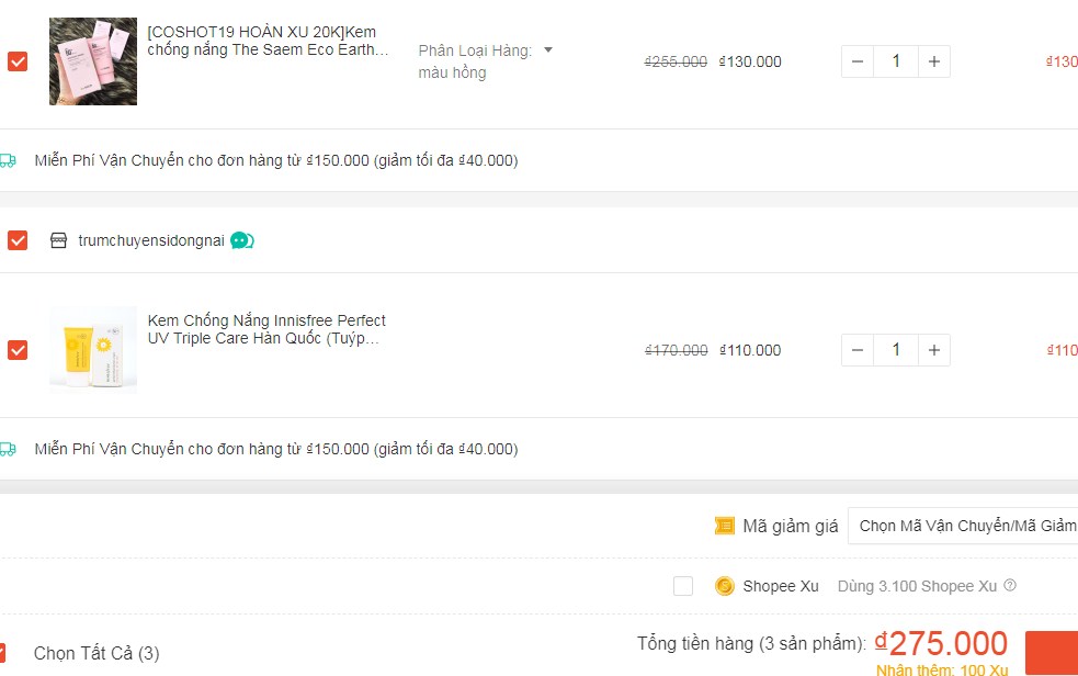 shopee vận chuyển